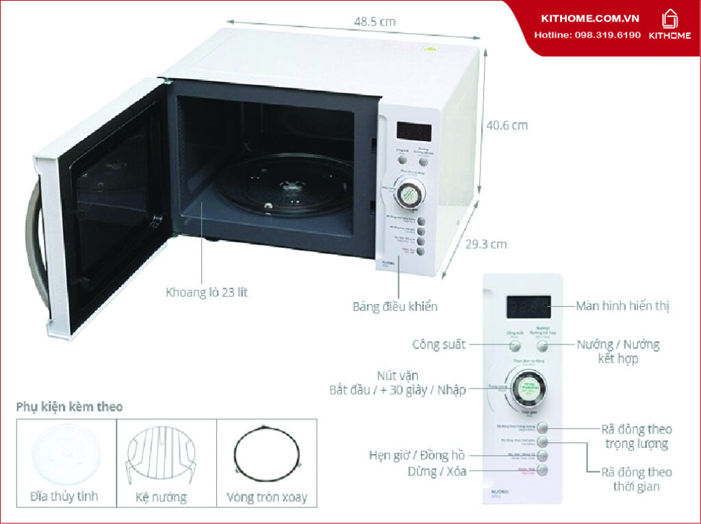 Lò vi sóng điện tử có nướng Sharp R-G371VN-W 23 lít