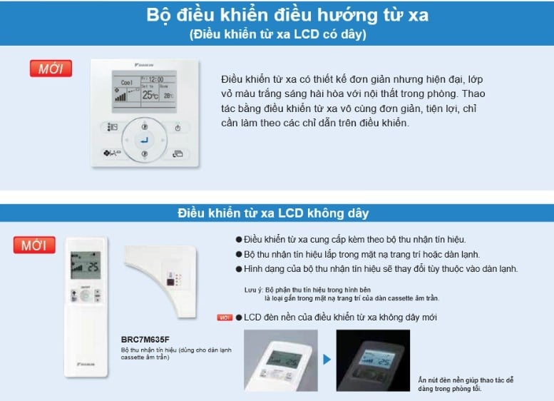 Điều hòa âm trần Daikin Inverter FCFC50DVM/RZFC50DVM có 2 dạng điều khiển đáp ứng mọi nhu cầu của người dùng