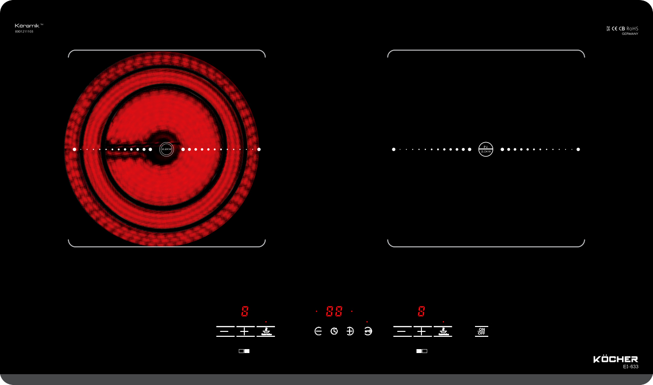 Toàn cảnh - Bếp điện từ Kocher EI-633 Toàn cảnh - Bếp điện từ Kocher EI-633