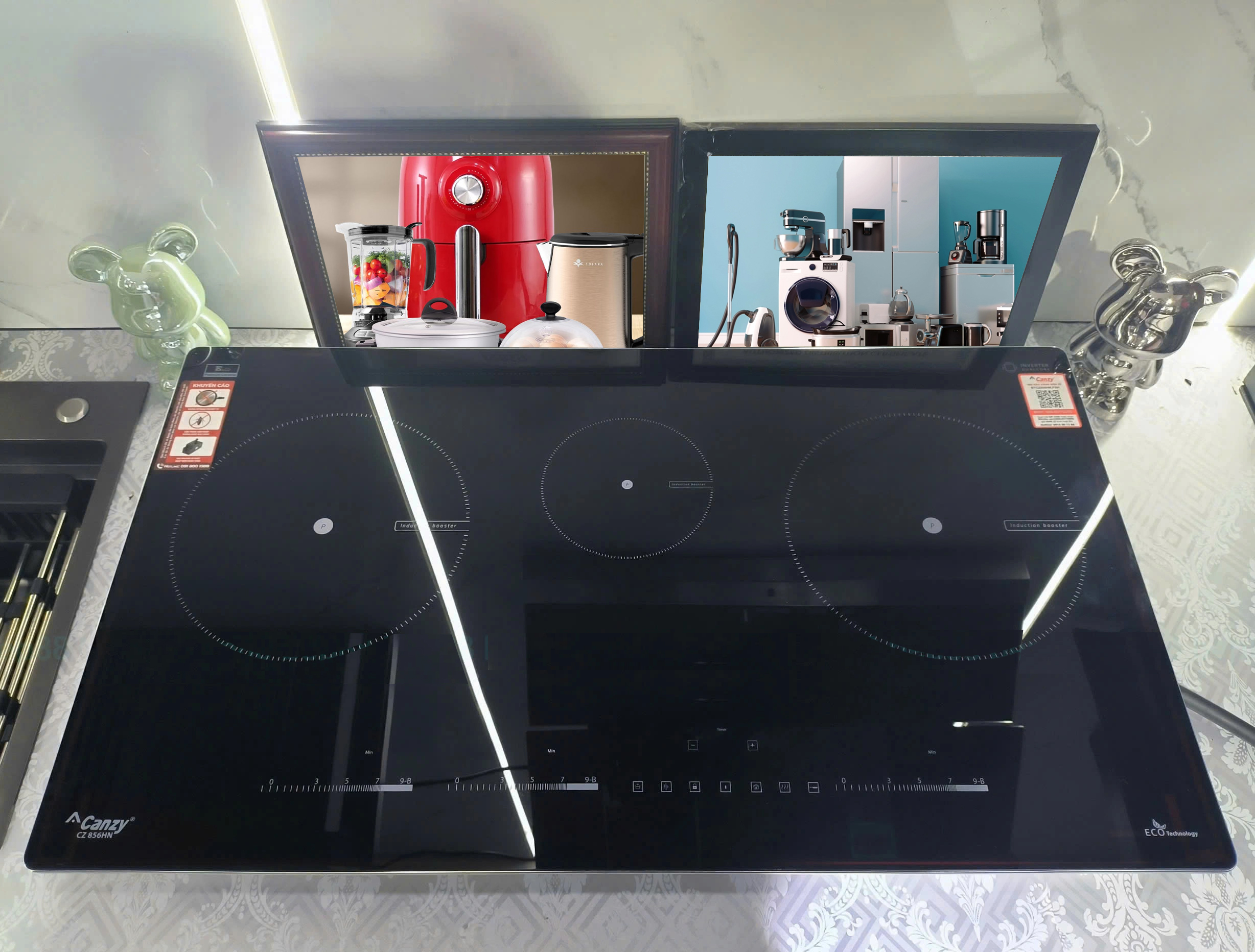 Bếp từ Canzy CZ-856HN | 3 vùng nấu | thiết kế sang trọng | hệ điều khiển Slider Control độc lập siêu nhạy Bếp từ Canzy CZ-856HN | 3 vùng nấu | thiết kế sang trọng | hệ điều khiển Slider Control độc lập siêu nhạy
