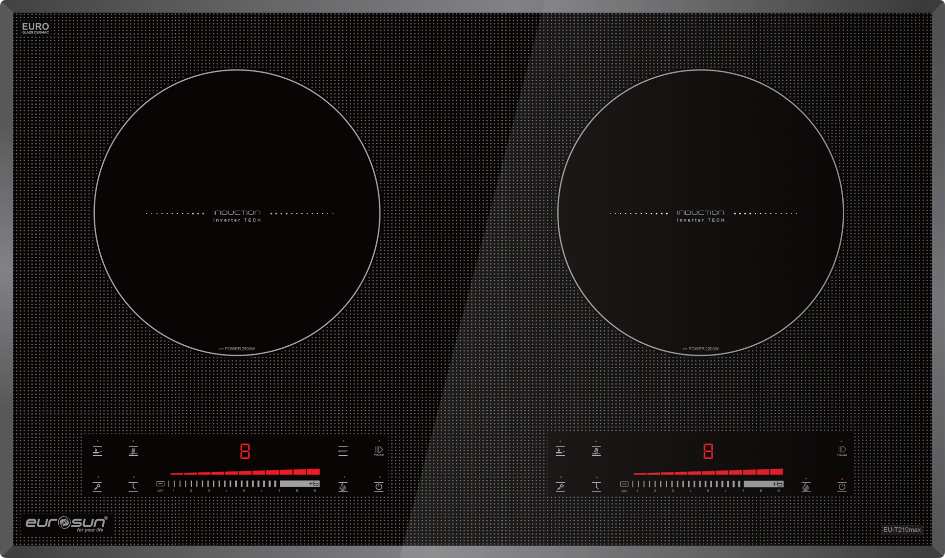 Bếp từ Eurosun EU-T210Max | 2 vùng nấu | 3600W | nhập khẩu nguyên chiếc từ Malaysia Bếp từ Eurosun EU-T210Max | 2 vùng nấu | 3600W | nhập khẩu nguyên chiếc từ Malaysia