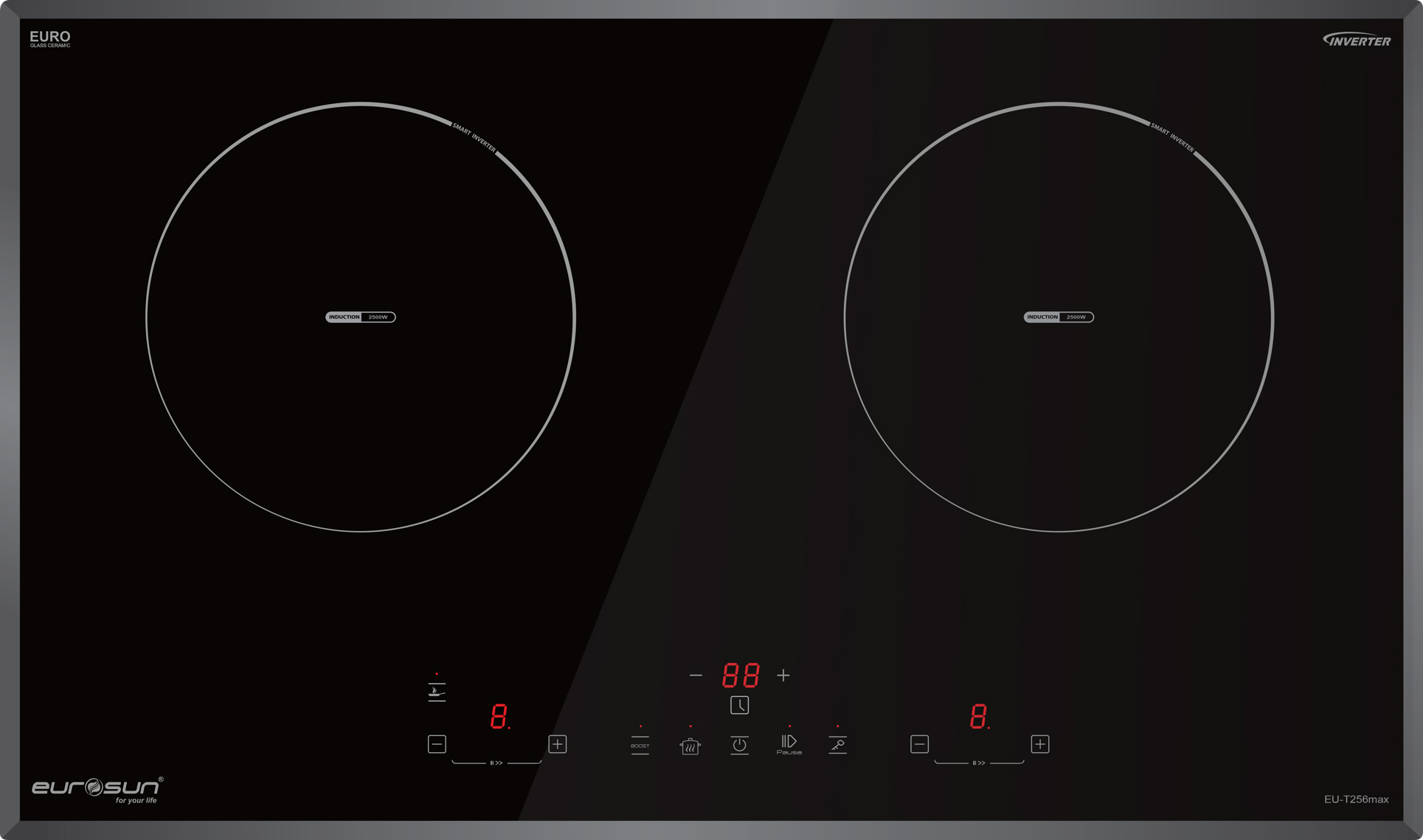 Bếp từ Eurosun EU-T256Max | 2 vùng nấu | 3600W | nhập khẩu nguyên chiếc từ Malaysia Bếp từ Eurosun EU-T256Max | 2 vùng nấu | 3600W | nhập khẩu nguyên chiếc từ Malaysia