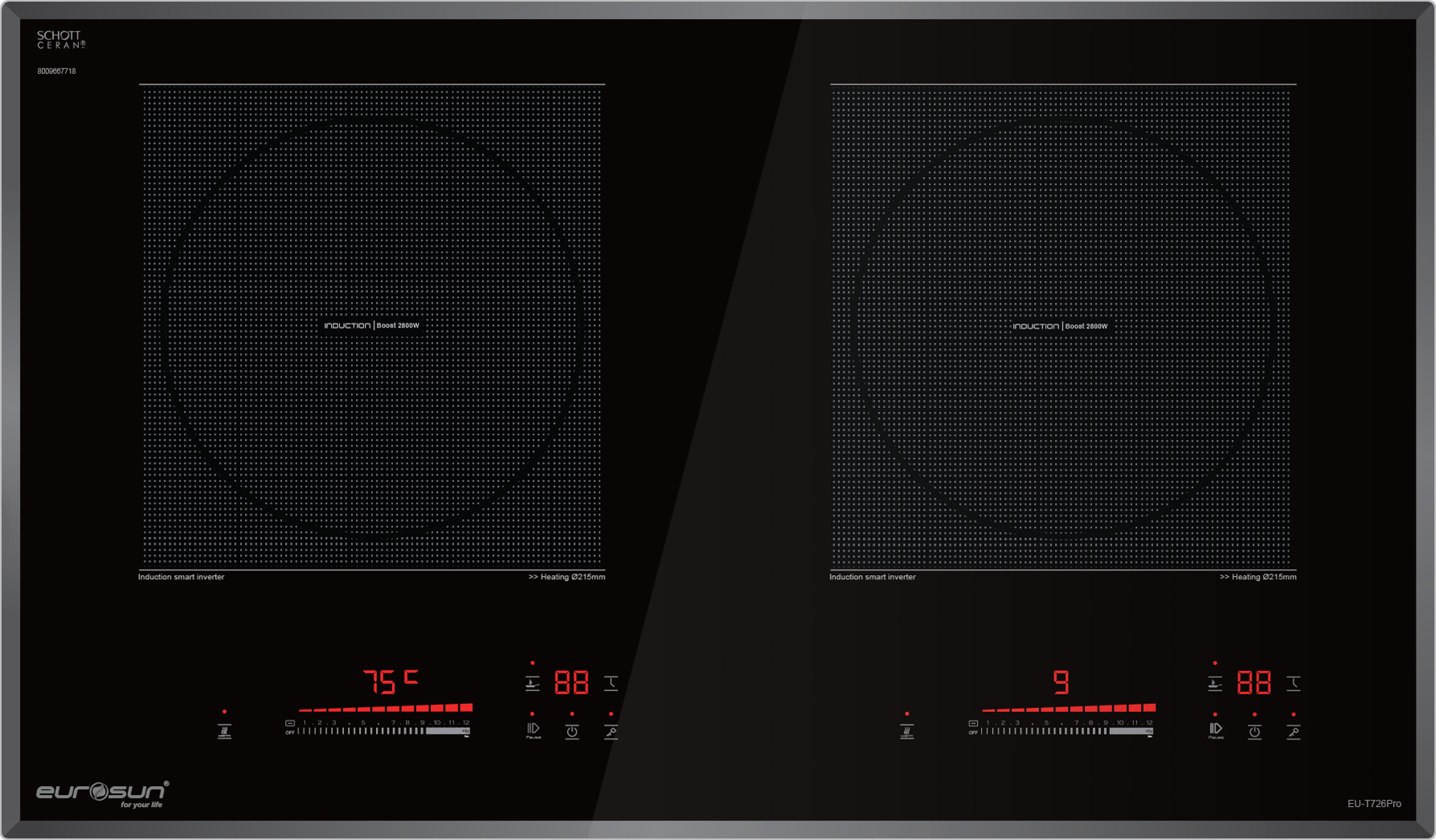 Bếp từ Eurosun EU-T726Pro | 2 vùng nấu | nhập khẩu nguyên chiếc từ Malaysia Bếp từ Eurosun EU-T726Pro | 2 vùng nấu | nhập khẩu nguyên chiếc từ Malaysia