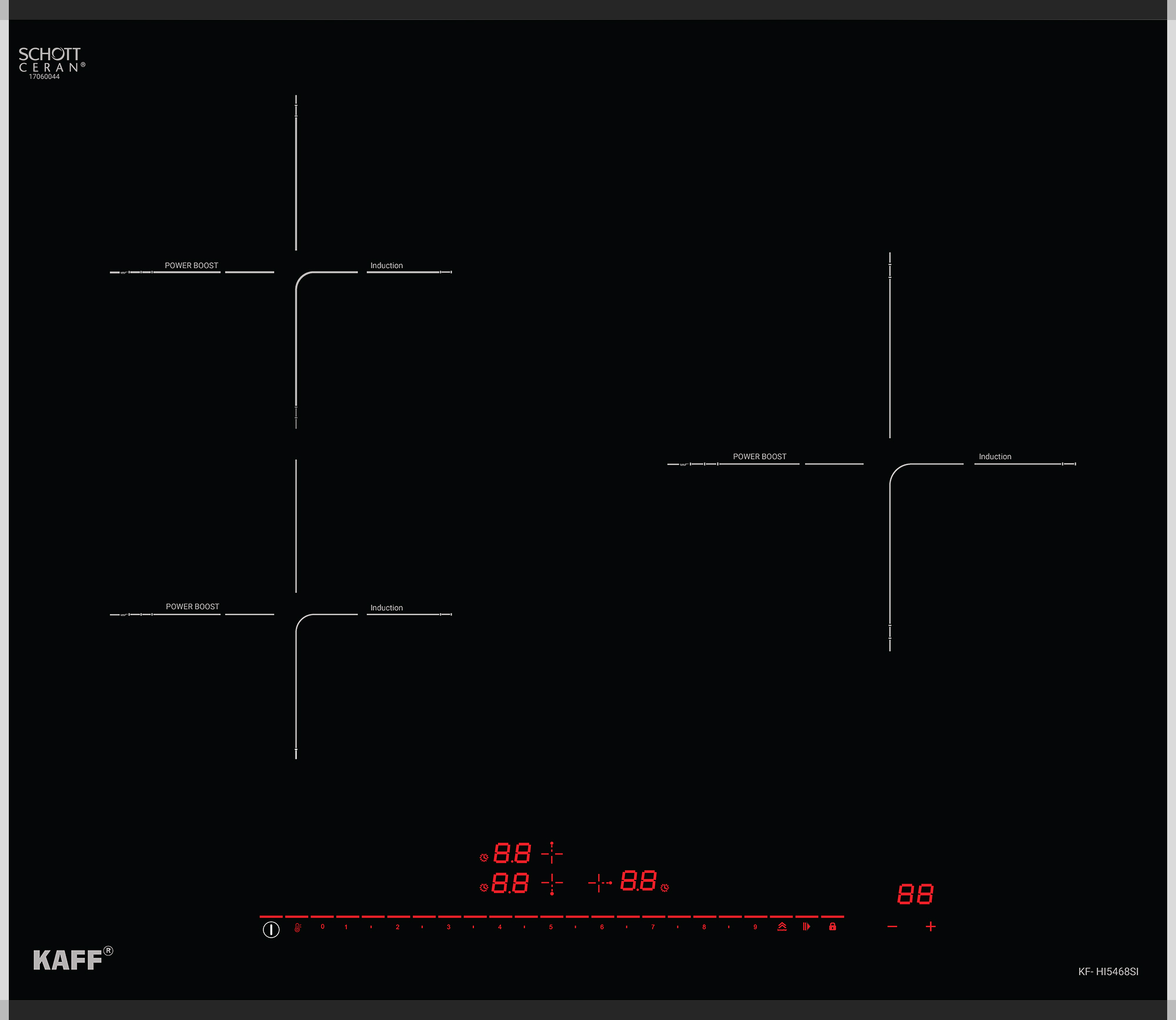 Toàn cảnh - Bếp từ Kaff KF-HI5468SI - nhập khẩu nguyên chiếc từ CHLB Đức Toàn cảnh - Bếp từ Kaff KF-HI5468SI - nhập khẩu nguyên chiếc từ CHLB Đức