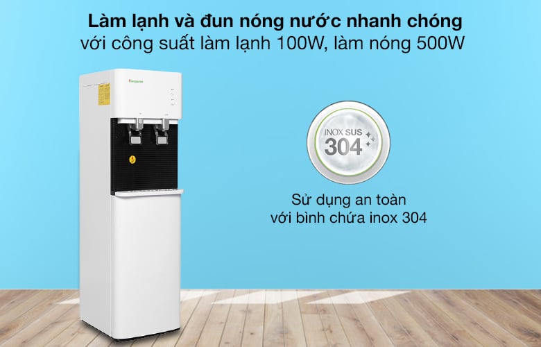 Bình nước có dung tích 3,5 lít, chất liệu inox bền bỉ