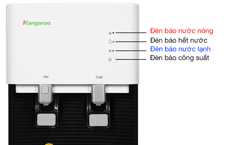 Cây nước nóng lạnh Kangaroo KG49A3 có hệ thống đèn LED chỉ báo tiện lợi