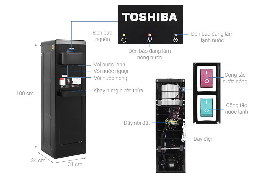 Cây nước nóng lạnh Toshiba RWF-W1917TV