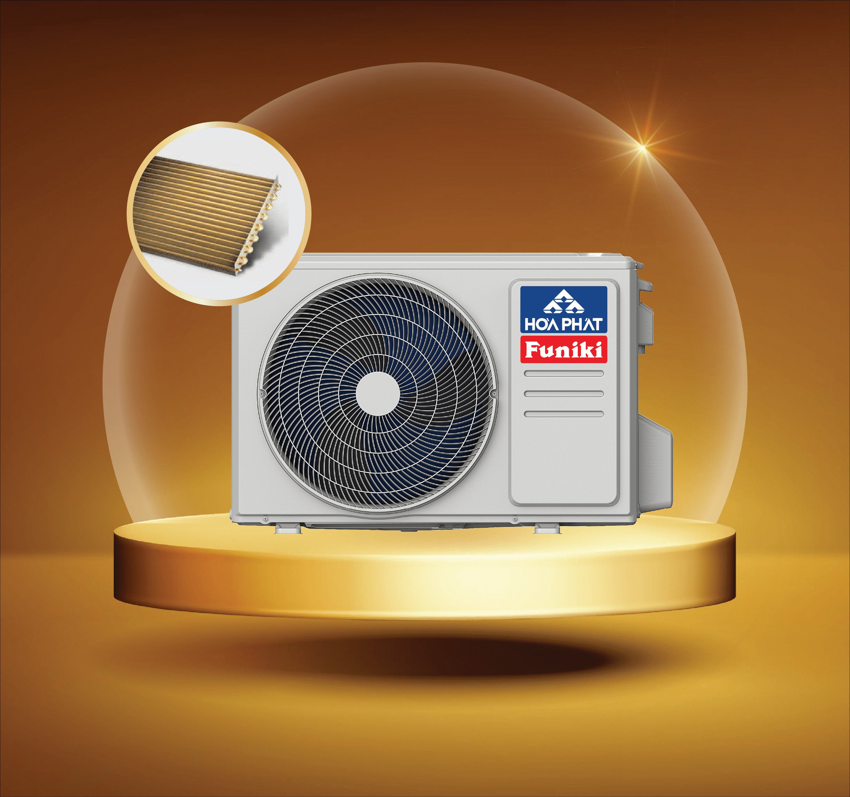Dàn nóng của điều hòa Funiki CIC24MMC sử dụng ống đồng nguyên chất Điều hòa âm trần Funiki