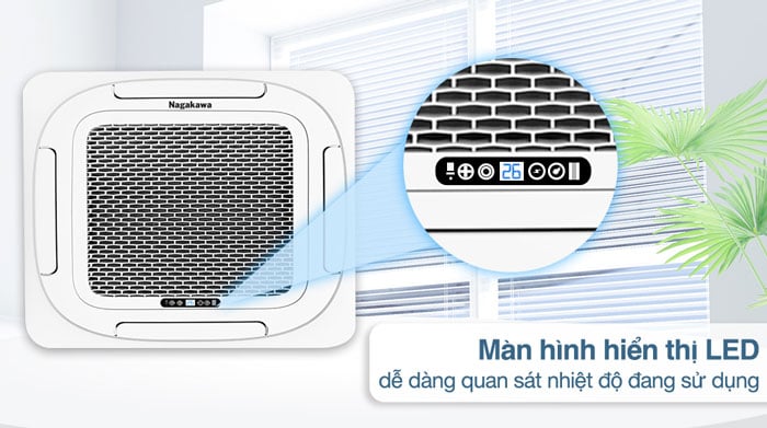 Điều hòa âm trần Nagakawa 28.000 BTU 1 chiều NT-C28R1T20 có màn hình hiển thị nhiệt độ tiện lợi Điều hòa âm trần Nagakawa 28.000 BTU 1 chiều NT-C28R1T20 có màn hình hiển thị nhiệt độ tiện lợi