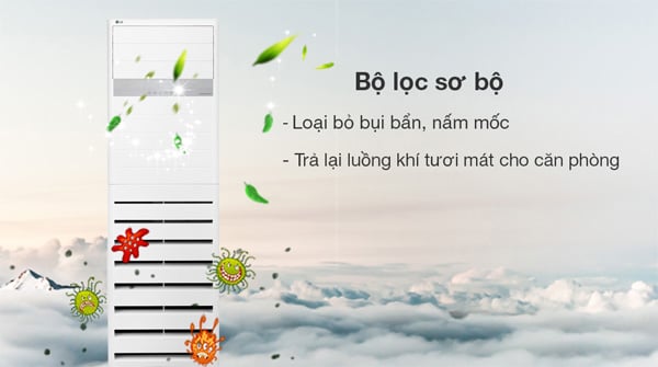 Điều hòa tủ đứng LG Inverter 30.000BTU ZPNQ30GR5E0/ZUAC1 (1 pha) tích hợp bộ lọc sơ giúp lọc sạch bụi bẩn