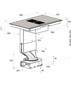 Bếp từ kết hợp máy hút mùi Malloca HIH-864