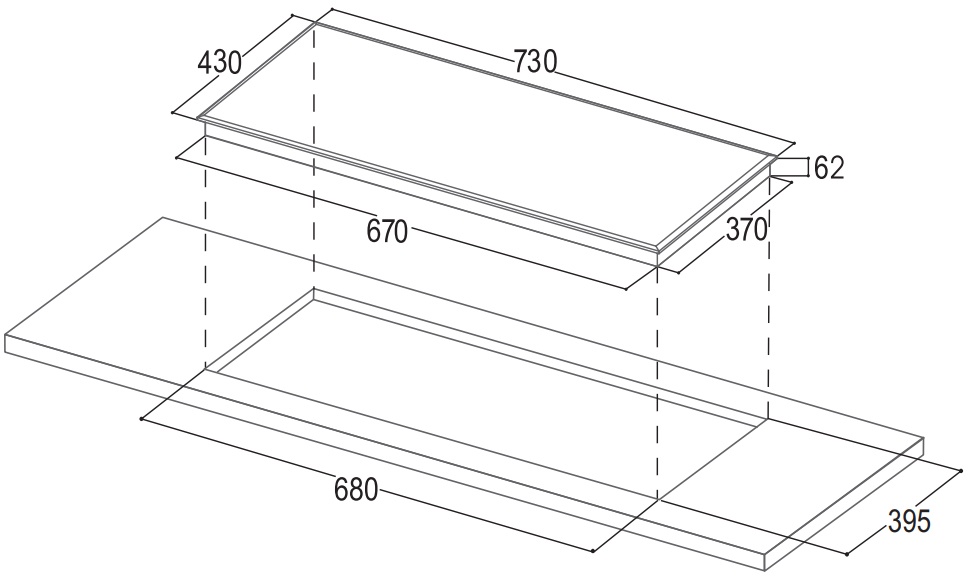 kich-thuoc-bep-tu-bauer-be-58gtc Bếp từ Bauer BE58GTC
