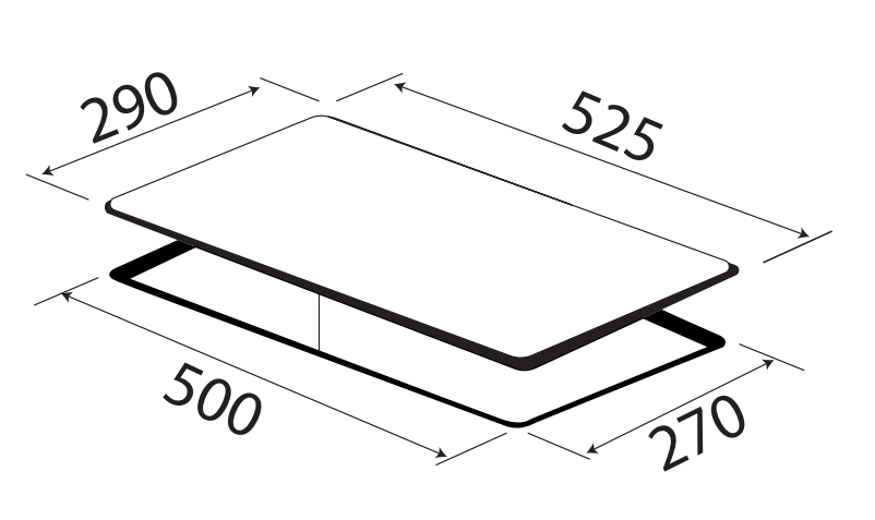 kich-thuoc-bep-tu-domino-kaff-kf-h33dis Bếp từ Kaff KF-H33DIS