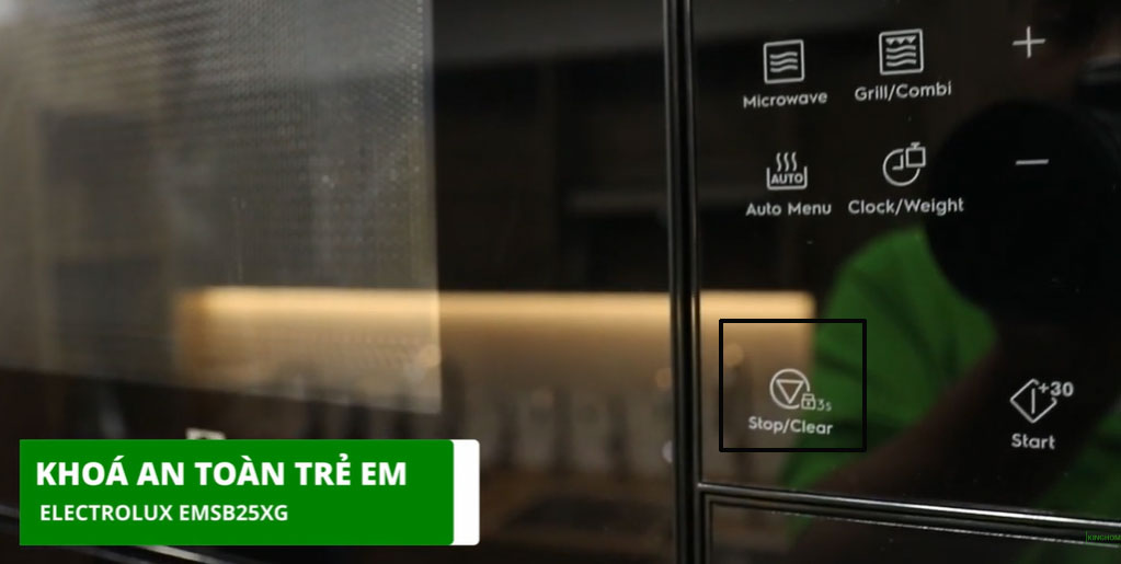 Electrolux EMSB25XG có chức năng khóa trẻ em tiện ích Electrolux EMSB25XG có chức năng khóa trẻ em tiện ích