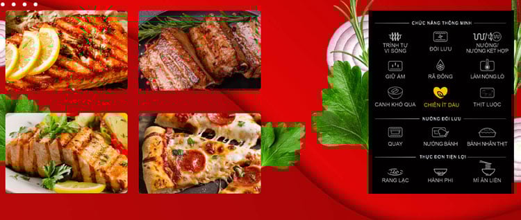 Lò vi sóng R C932XVN được trang bị nhiều thực đơn nấu tự động