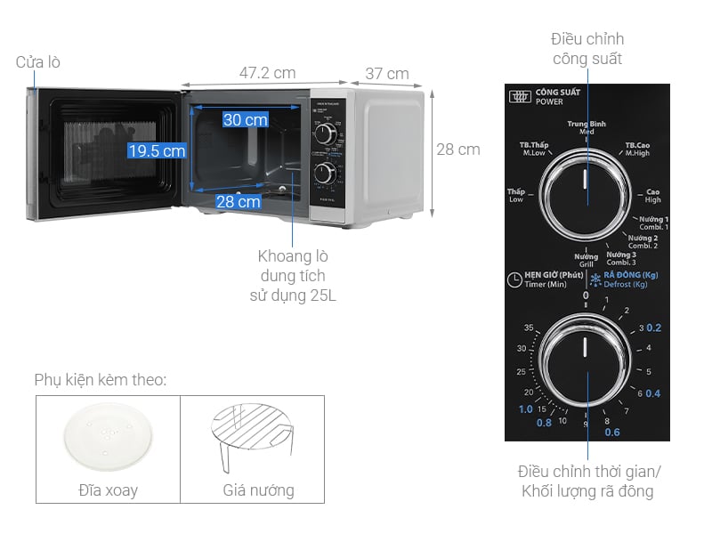 Lò vi sóng Sharp có thiết kế nhỏ gọn
