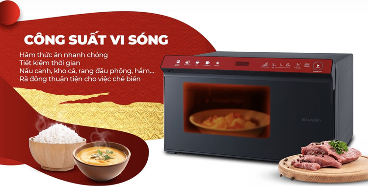Lò vi sóng Sharp R 2235H được trang bị công suất mạnh mẽ Lò vi sóng Sharp R 2235H được trang bị công suất mạnh mẽ