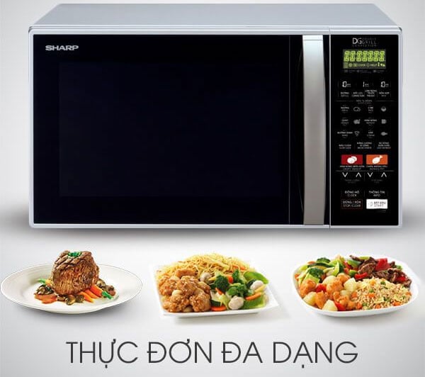 lò vi sóng Sharp R C900VN S có nhiều thực đơn nấu tự động lò vi sóng Sharp R C900VN S có nhiều thực đơn nấu tự động