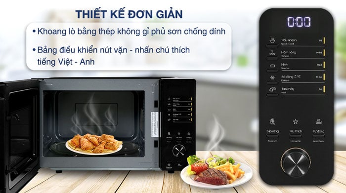 lò vi sóng Electrolux EMM23D22B có bảng điều khiển dễ sử dụng