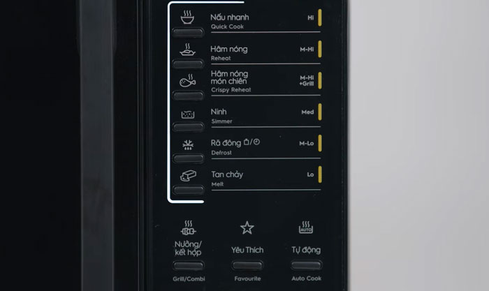 lò vi sóng Electrolux EMG23D22B có bảng điều khiển dễ thao tác