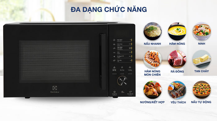 lò vi sóng Electrolux EMG23D22B rất đa dạng chức năng nấu