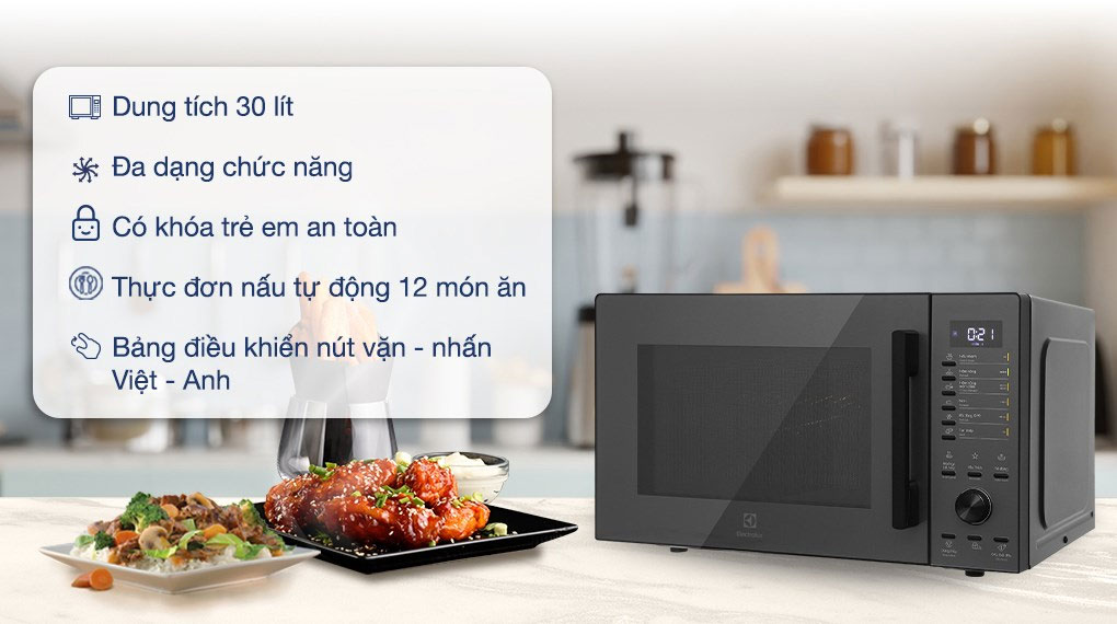 Lò vi sóng Electrolux EMG30D22BM có nhiều tính năng Lò vi sóng Electrolux EMG30D22BM có nhiều tính năng