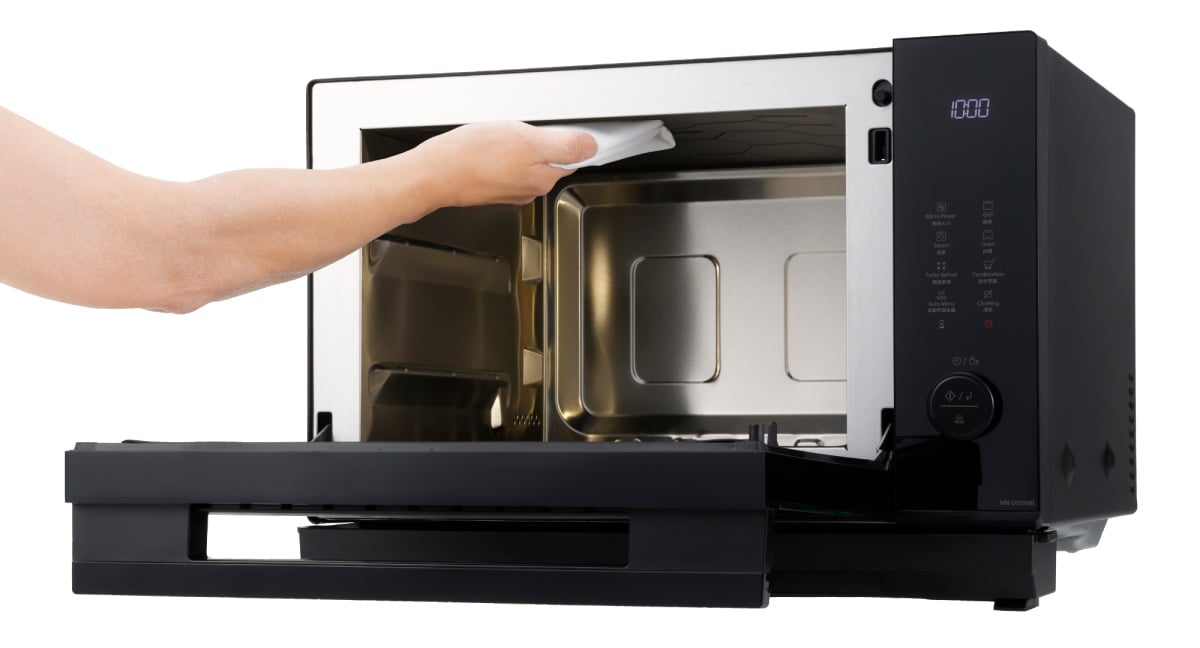 lò vi sóng Panasonic NN DS59NBYUE có trang bị tính năng vệ sinh bằng hơi nước lò vi sóng Panasonic NN DS59NBYUE có trang bị tính năng vệ sinh bằng hơi nước