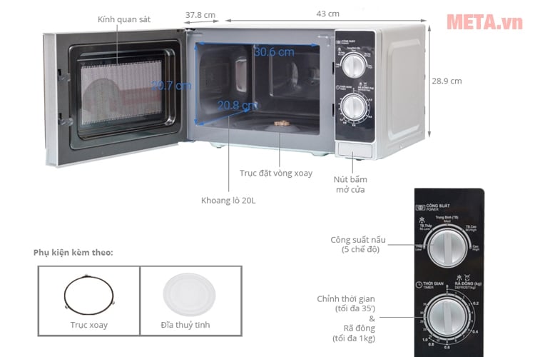 Lò vi sóng Sharp R-205VN-S (20 lít)