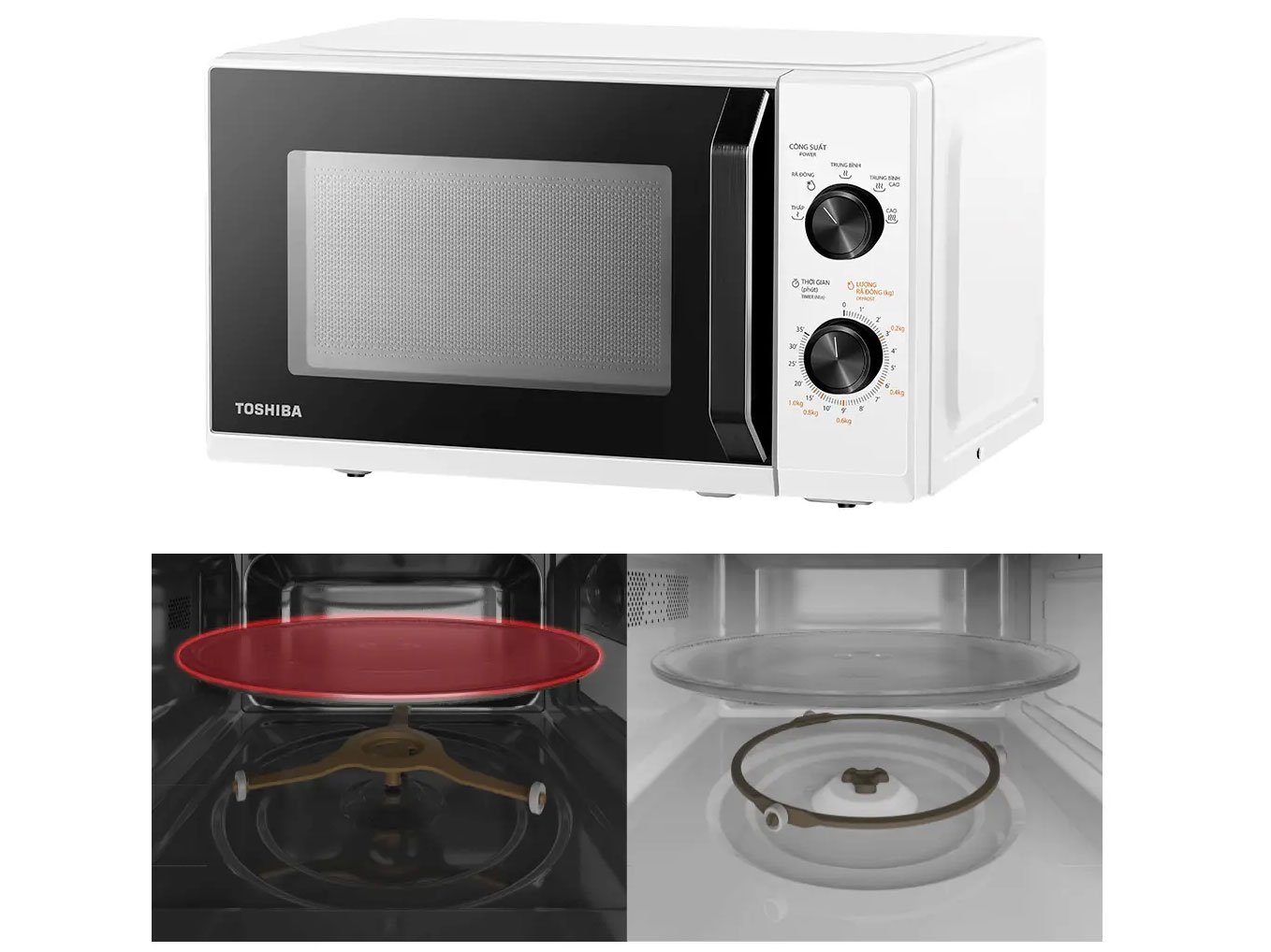 Lò vi sóng Toshiba thiết kế màu trắng Lò vi sóng Toshiba