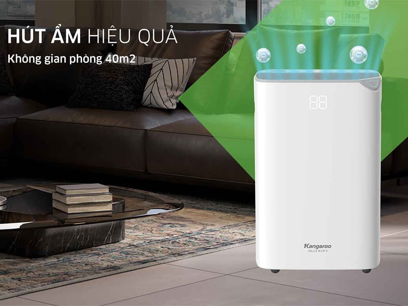 Máy hút ẩm gia đình Kangaroo KGDH20 phù hợp trong không gian gia đình, văn phòng nhỏ,...