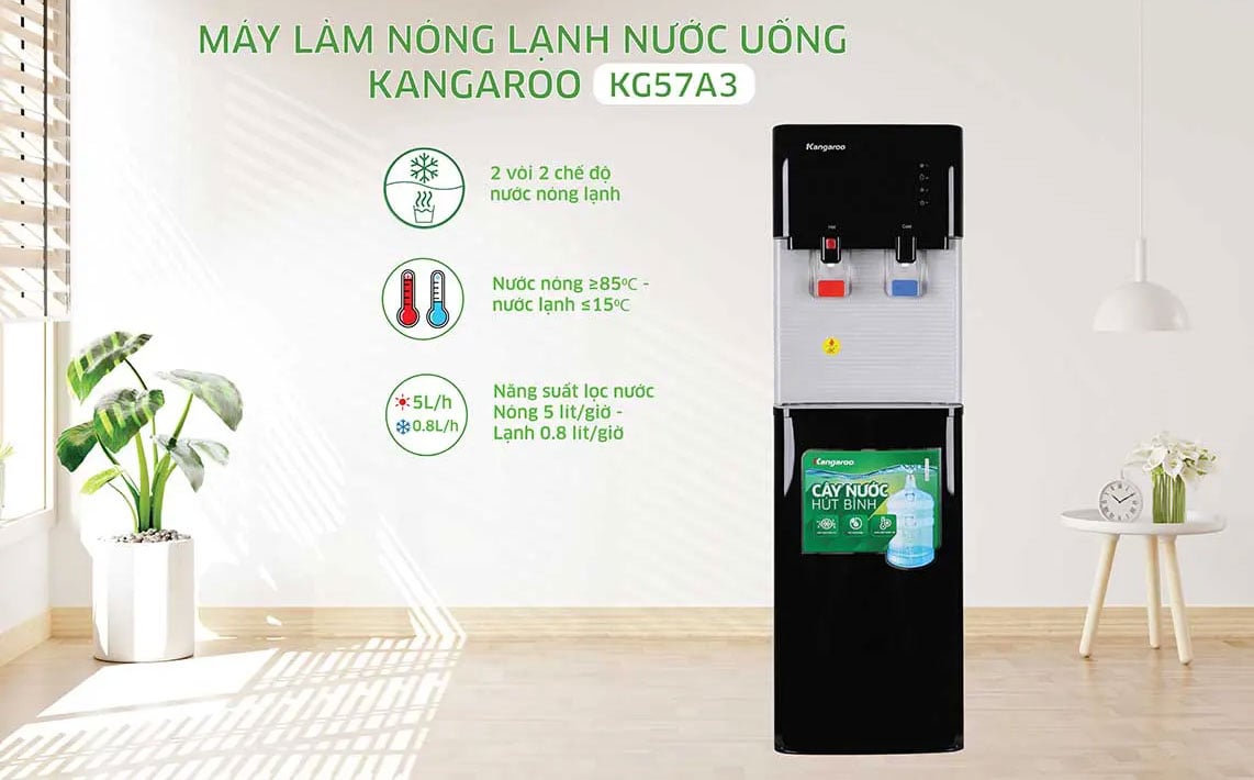 Máy làm nóng lạnh nước uống Kangaroo KG57A3 dễ dàng hài hòa với nhiều không gian Máy làm nóng lạnh nước uống Kangaroo KG57A3 dễ dàng hài hòa với nhiều không gian