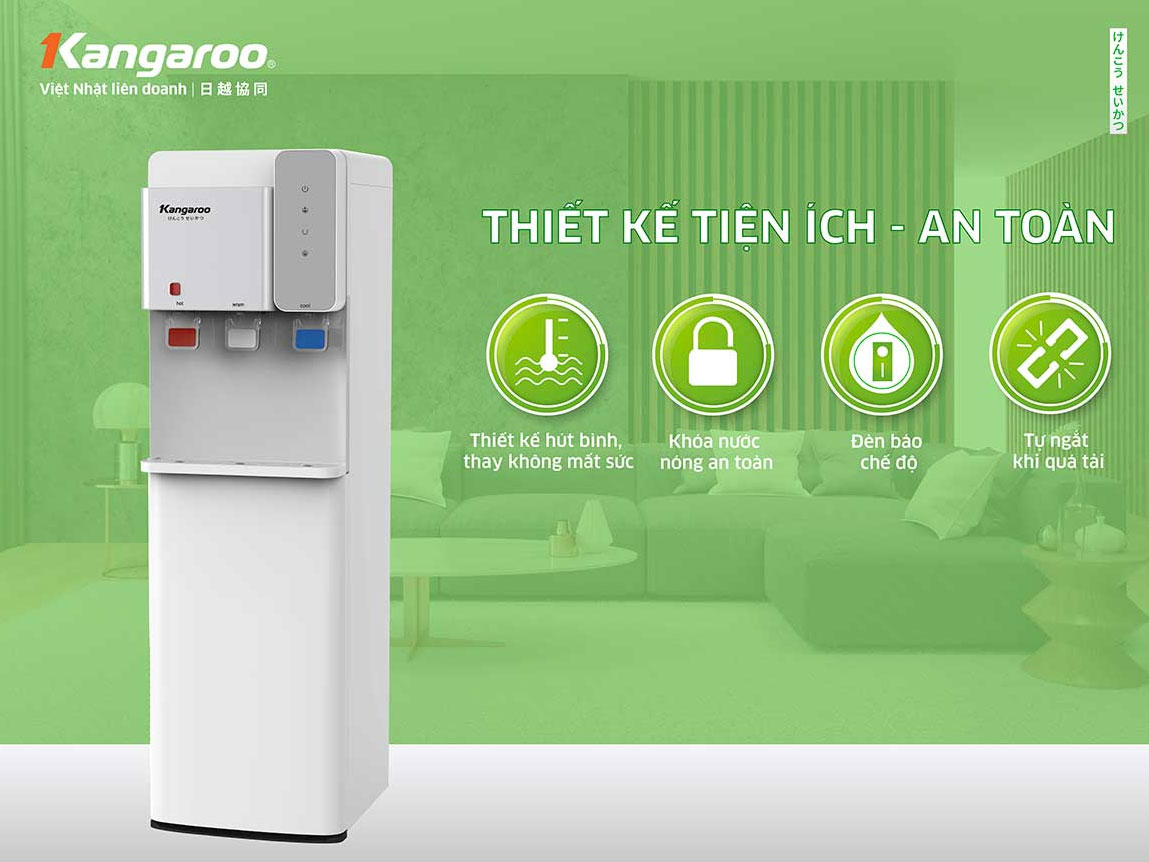 cây nước nóng lạnh Kangaroo KG63A3 có nhiều tính năng an toàn cây nước nóng lạnh Kangaroo KG63A3 có nhiều tính năng an toàn