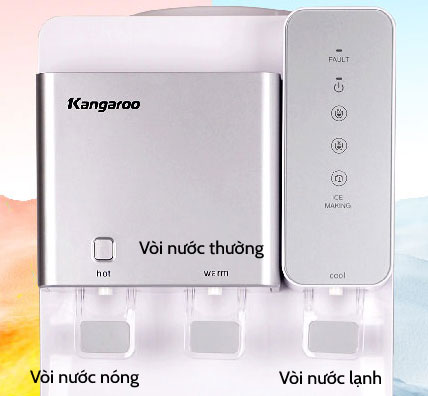 Máy làm nóng lạnh nước uống Kangaroo KG65A3 có thiết kế 3 vòi lấy nước tương ứng 3 chế độ khác nhau Máy làm nóng lạnh nước uống Kangaroo KG65A3 có thiết kế 3 vòi lấy nước tương ứng 3 chế độ khác nhau