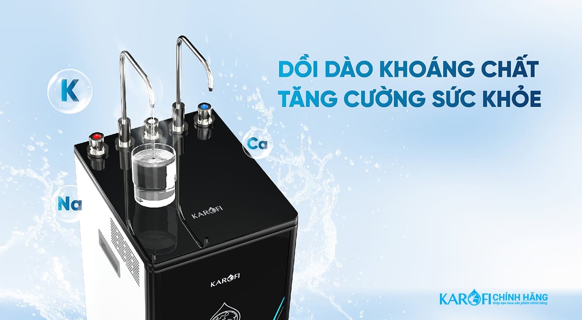 Máy lọc nước Karofi KAD-D528 bổ sung nhiều khoáng chất