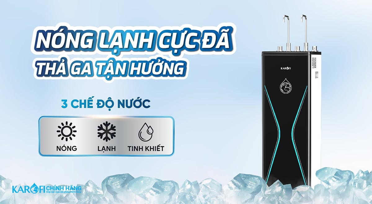 Karofi KAD-D528 có chức năng lọc nước, tạo nước nóng và nước lạnh