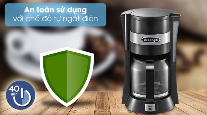 Máy pha cafe Delonghi ICM15210.1 có chức năng tự ngắt điện tiện ích Máy pha cafe Delonghi ICM15210.1 có chức năng tự ngắt điện tiện ích