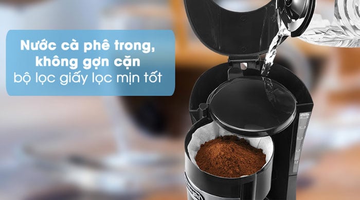 Máy pha cà phê Delonghi ICM15210.1 được tích hợp bộ lọc giấy hiện đại Máy pha cà phê Delonghi ICM15210.1 được tích hợp bộ lọc giấy hiện đại