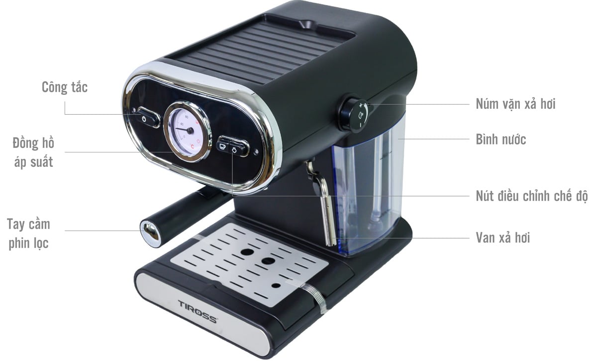 Máy pha cà phê Espresso Tiross TS6211 (15 bar)