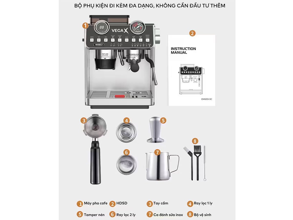 Phụ kiện của Winci Vega-X Máy pha cà phê Winci