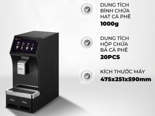 Máy pha cà phê tự động P-Emic PTB-102 Máy pha cà phê tự động P-Emic PTB-102