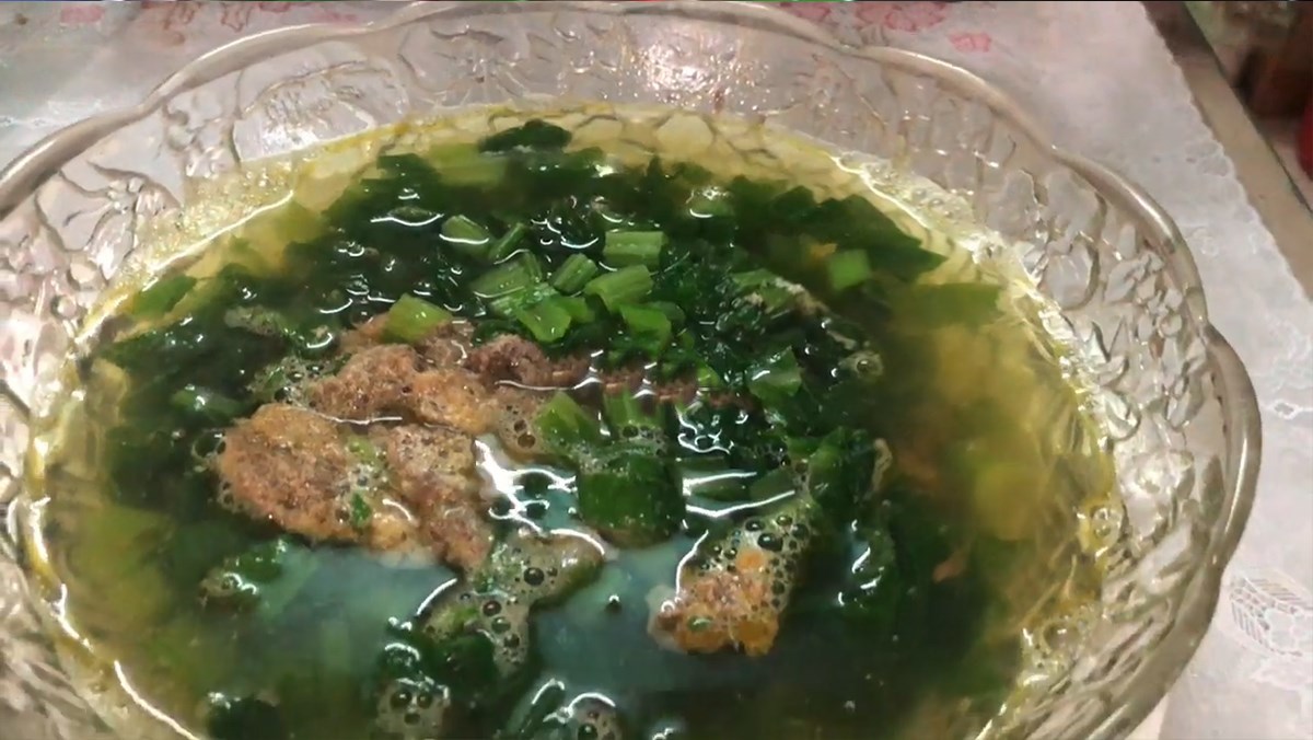 Canh cua rau cải Canh cua rau cải