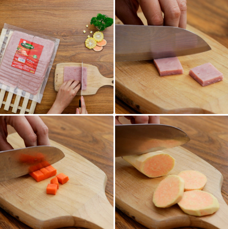 Bước 1 Sơ chế nguyên liệu Súp khoai lang dăm bông Bước 1 Sơ chế nguyên liệu Súp khoai lang dăm bông