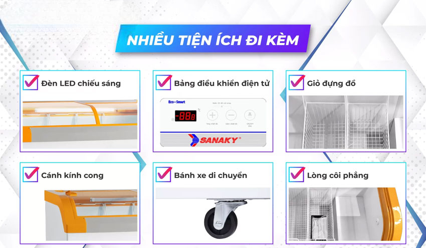 Tủ đông Sanaky Inverter VH-899K3A có độ bền cao