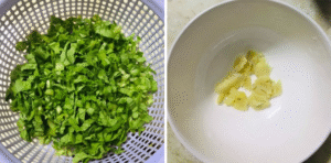 Bước 2 Sơ chế các nguyên liệu khác Canh cải xanh nấu nghêu