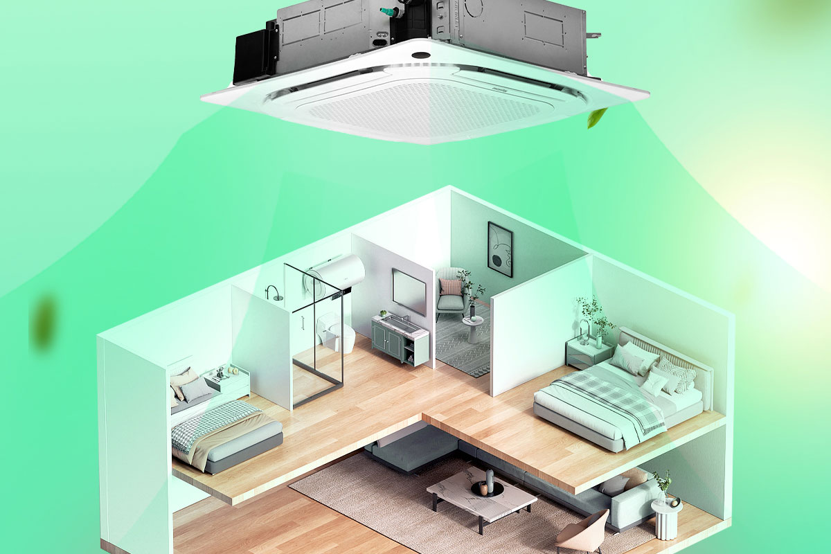 Hiệu suất làm lạnh vượt trội, làm mát đồng đều Điều hòa âm trần cassette Daikin giá rẻ PCFC50AV1V với công suất 18000BTU