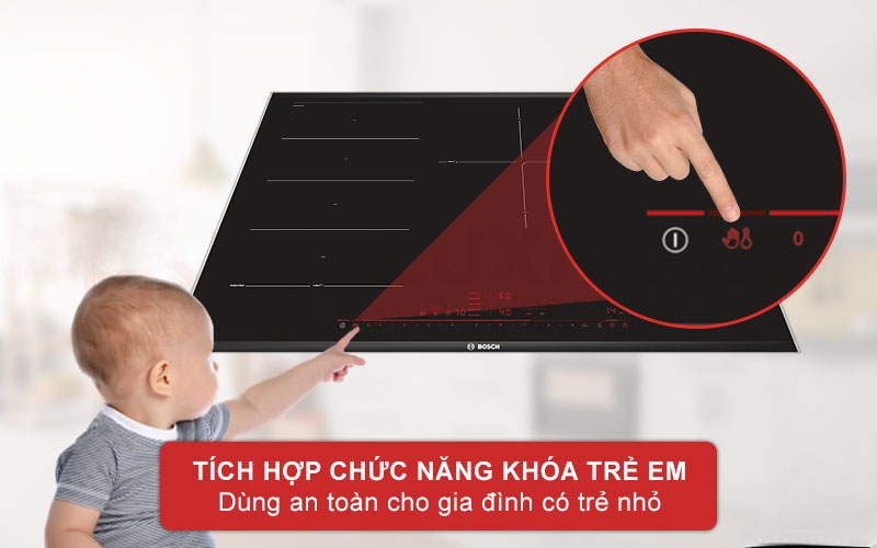 

Khi bếp đang ở chế độ khóa trẻ em