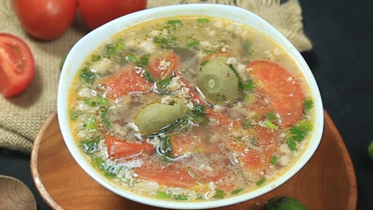 3 món canh chua thịt băm nấu và dọc mùng
