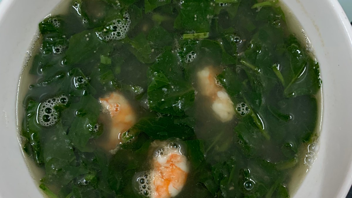 Canh mồng tơi nấu tôm tươi Canh mồng tơi nấu tôm tươi