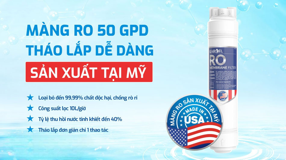 Màng RO 50GPD thay nhanh sản xuất tại Mỹ: