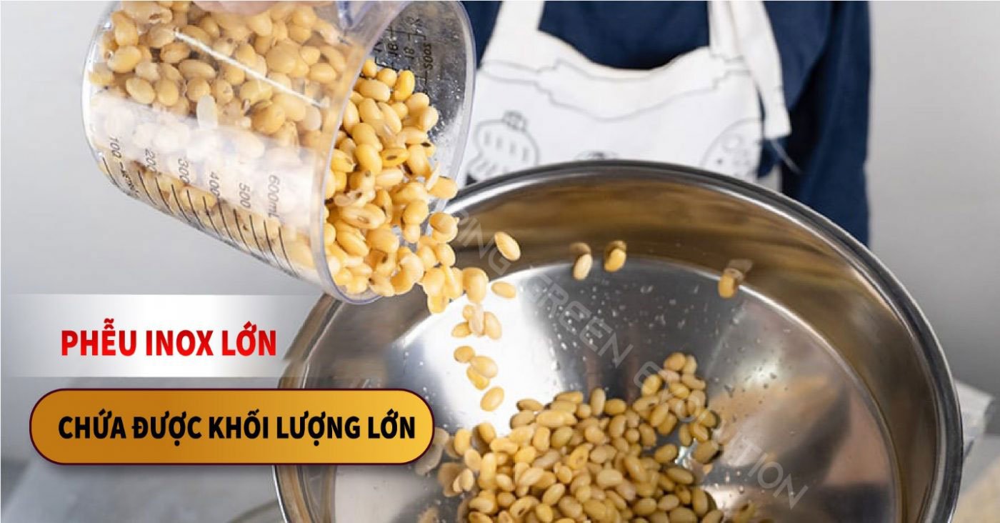 Phễu đựng làm từ inox Máy làm sữa hạt